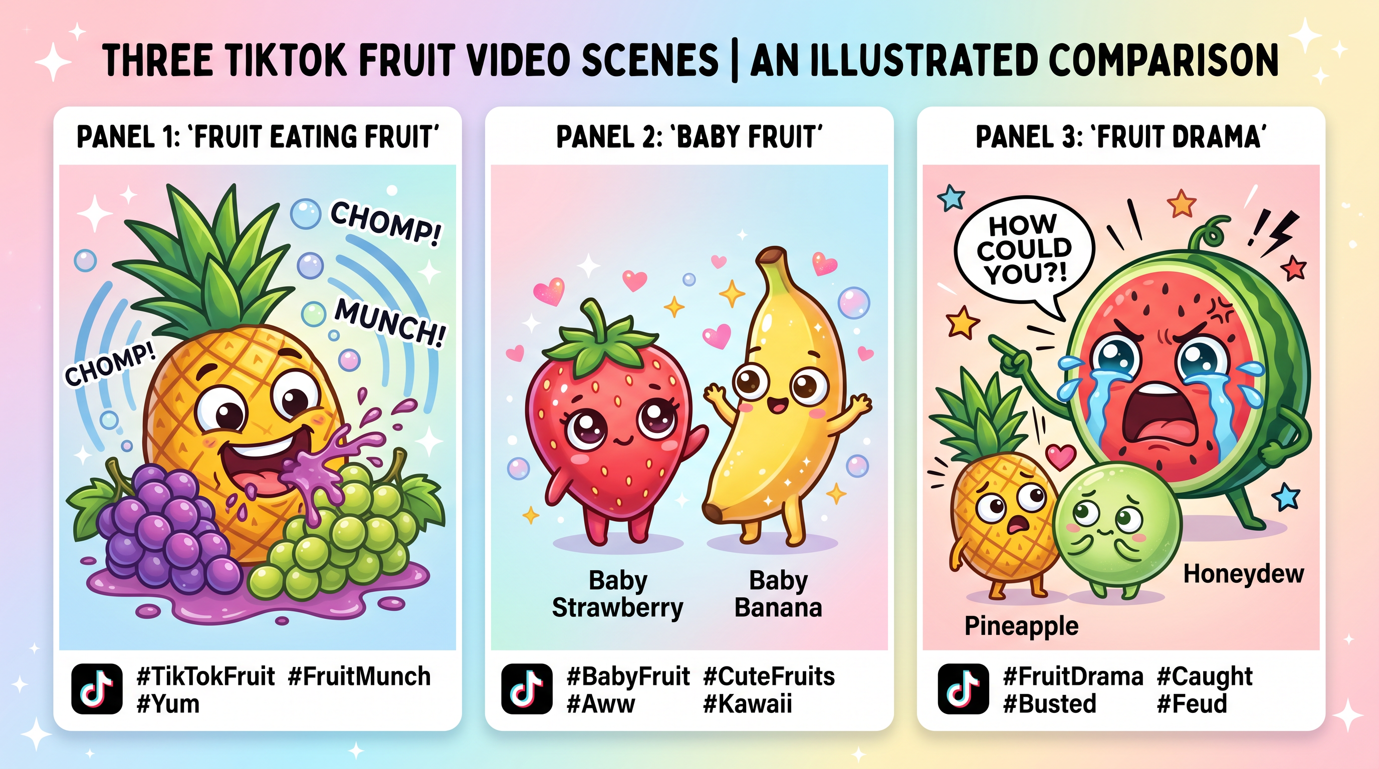 Fruit eating fruit, baby fruit, and fruit drama model comparison