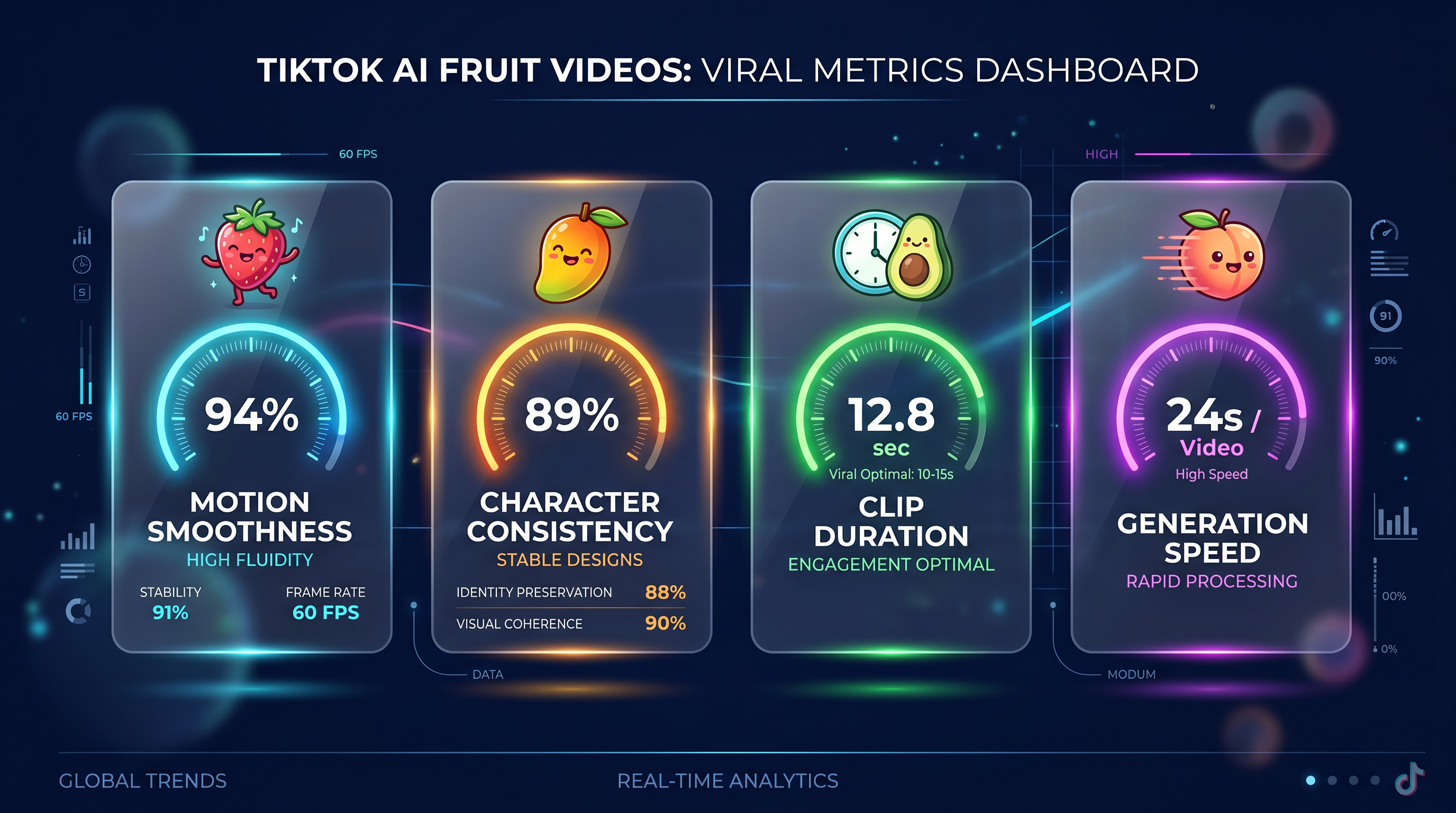 TikTok viral metrics comparison for AI fruit video models