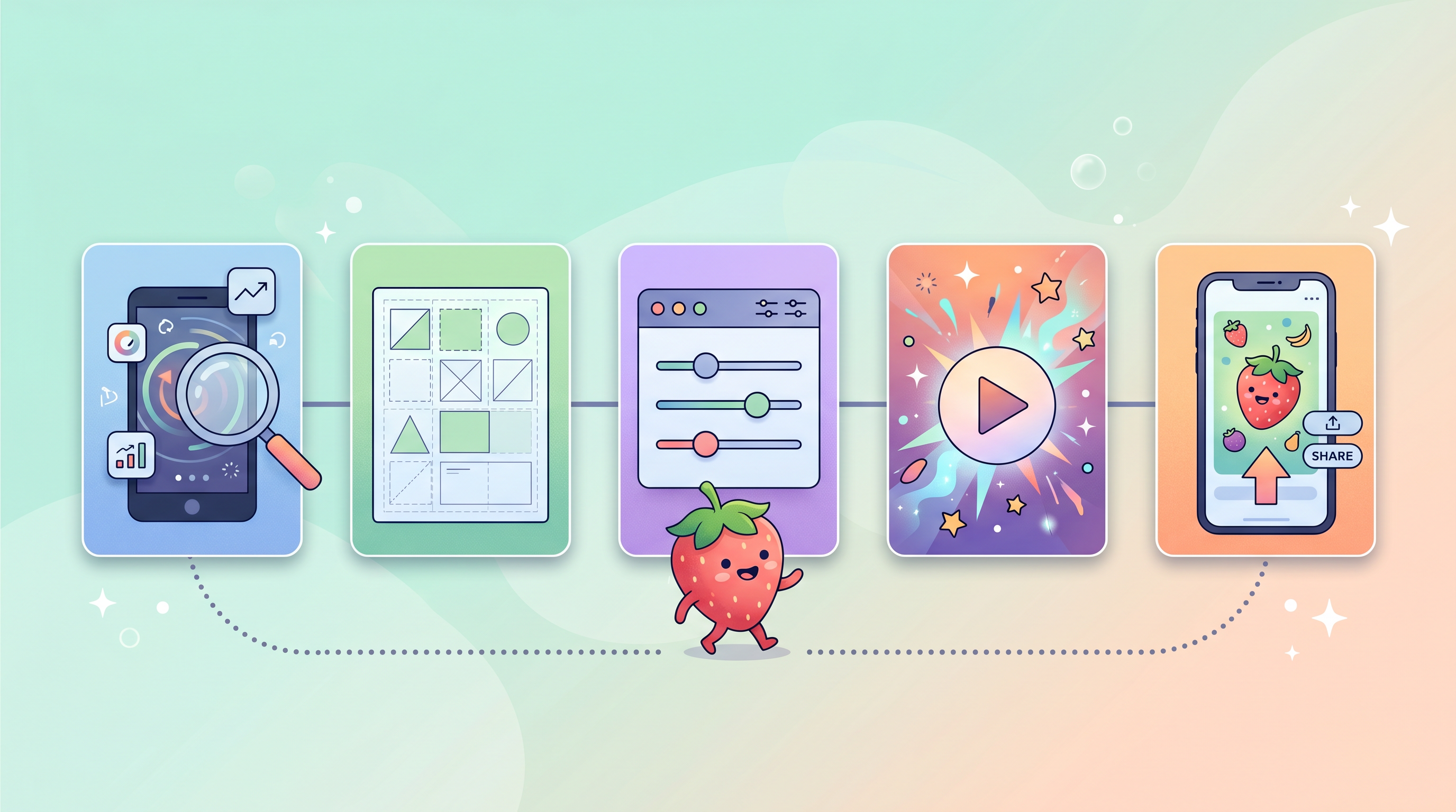 Five-step AI fruit video workflow